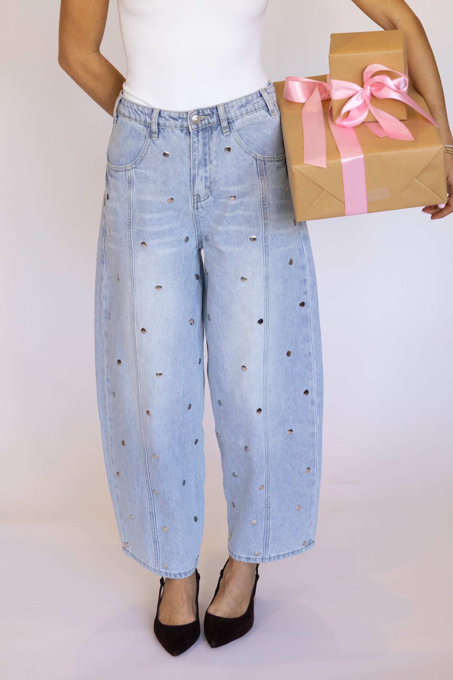 Hayden Studded Barrel Jean
