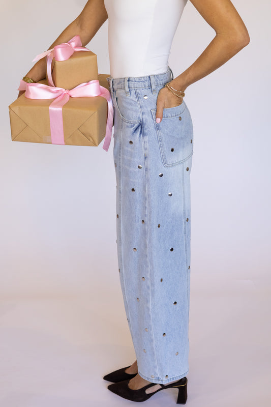 Hayden Studded Barrel Jean