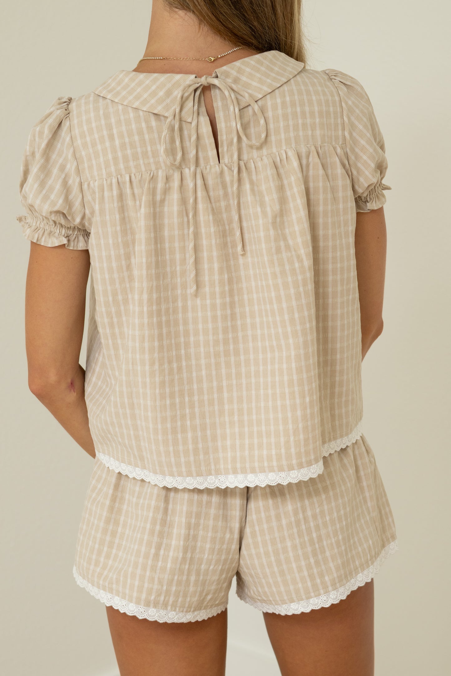 Abbey Plaid Shorts Set