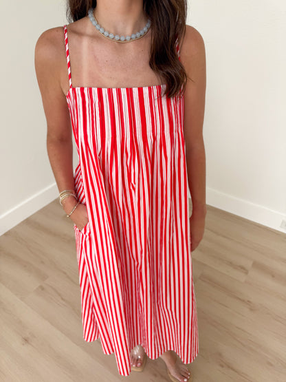 Kira Maxi Dress Red Stripe