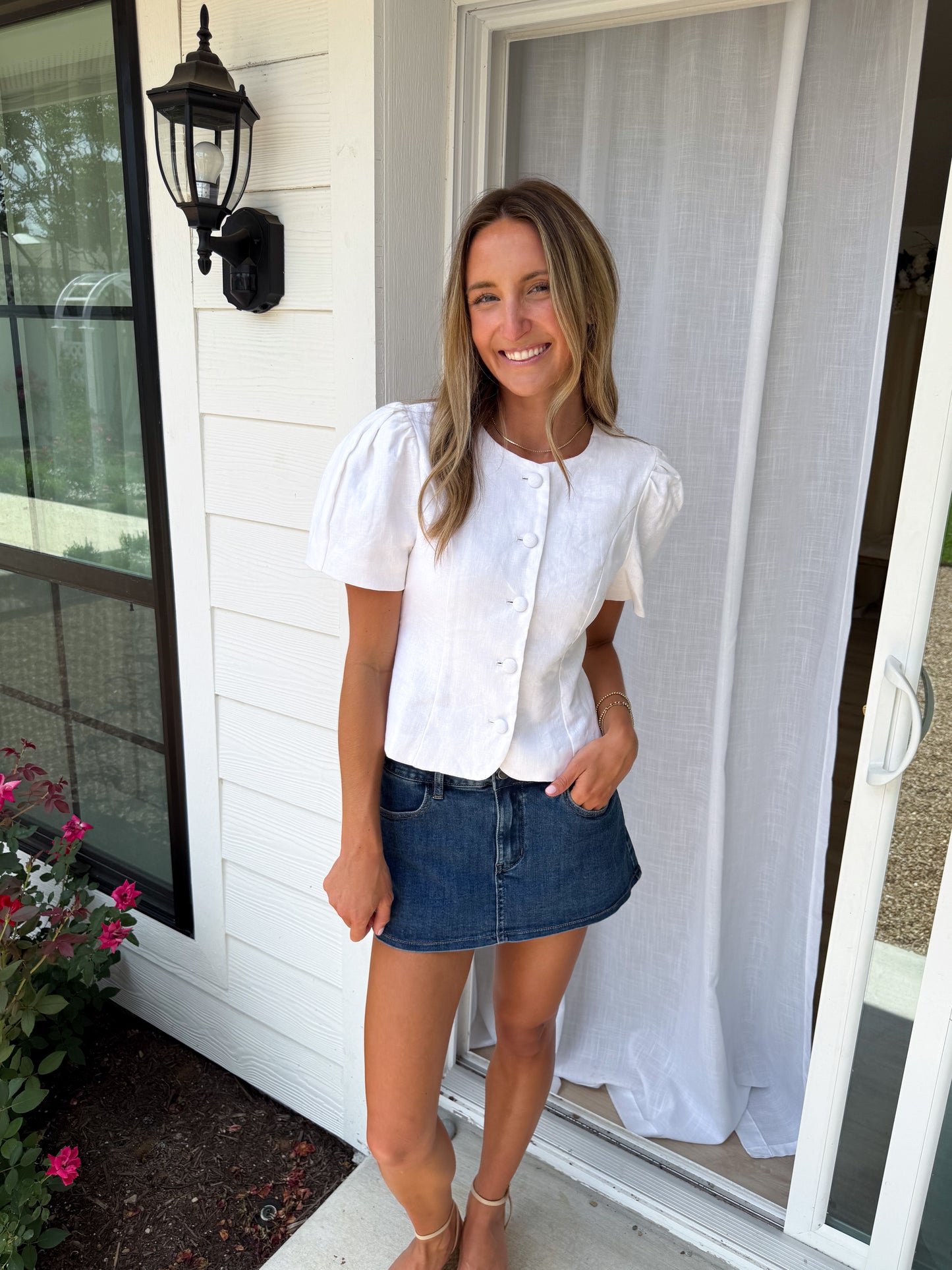 Grace Linen Button Blouse