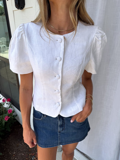 Grace Linen Button Blouse