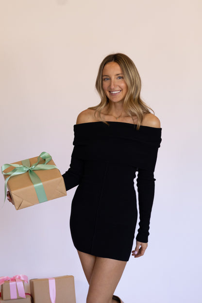 Ally Sweater Dress- Black