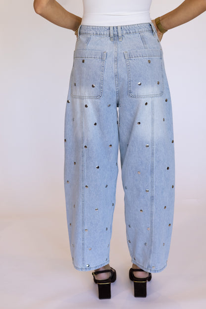 Hayden Studded Barrel Jean