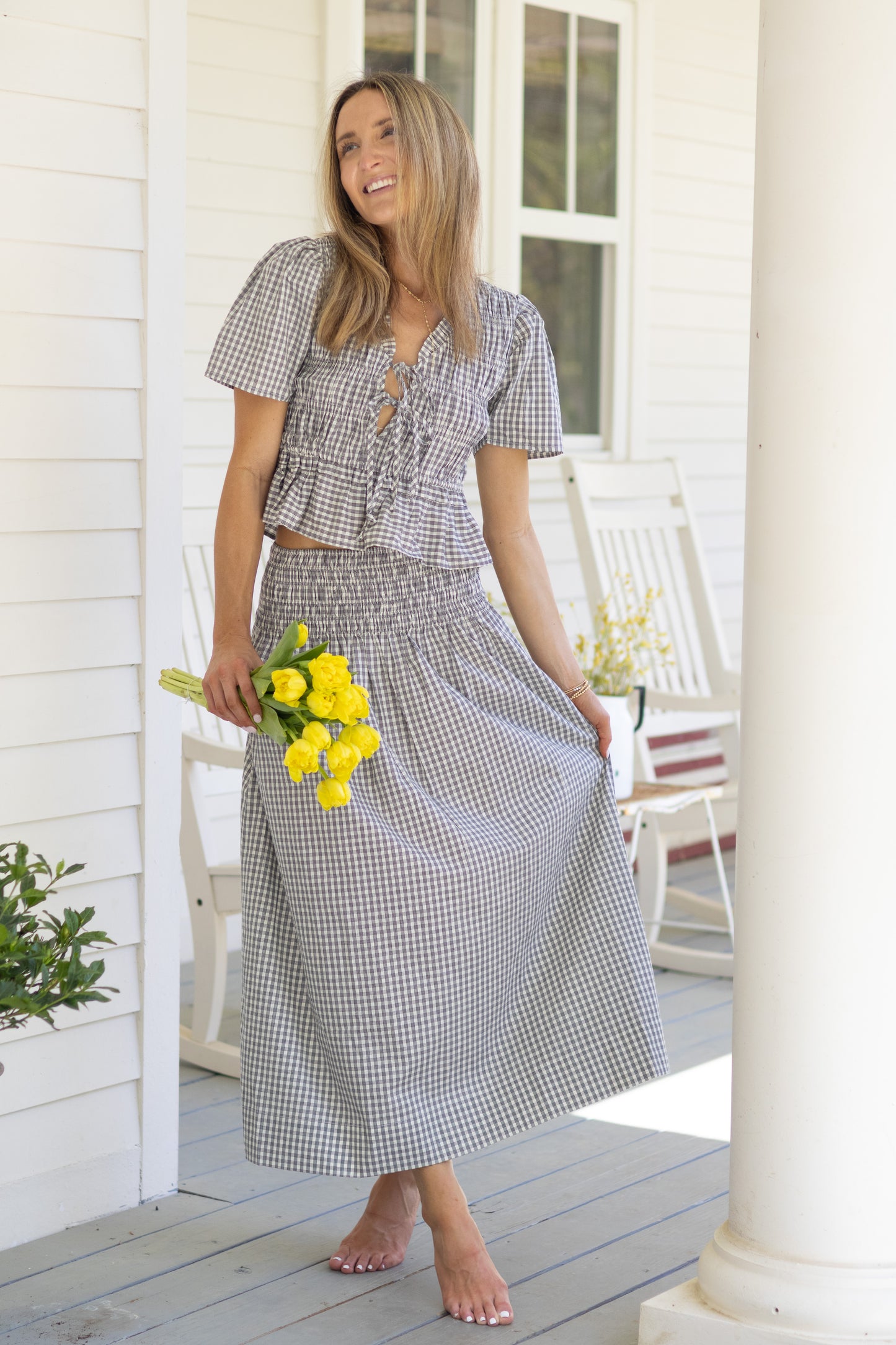 Merritt Gingham Skirt Set