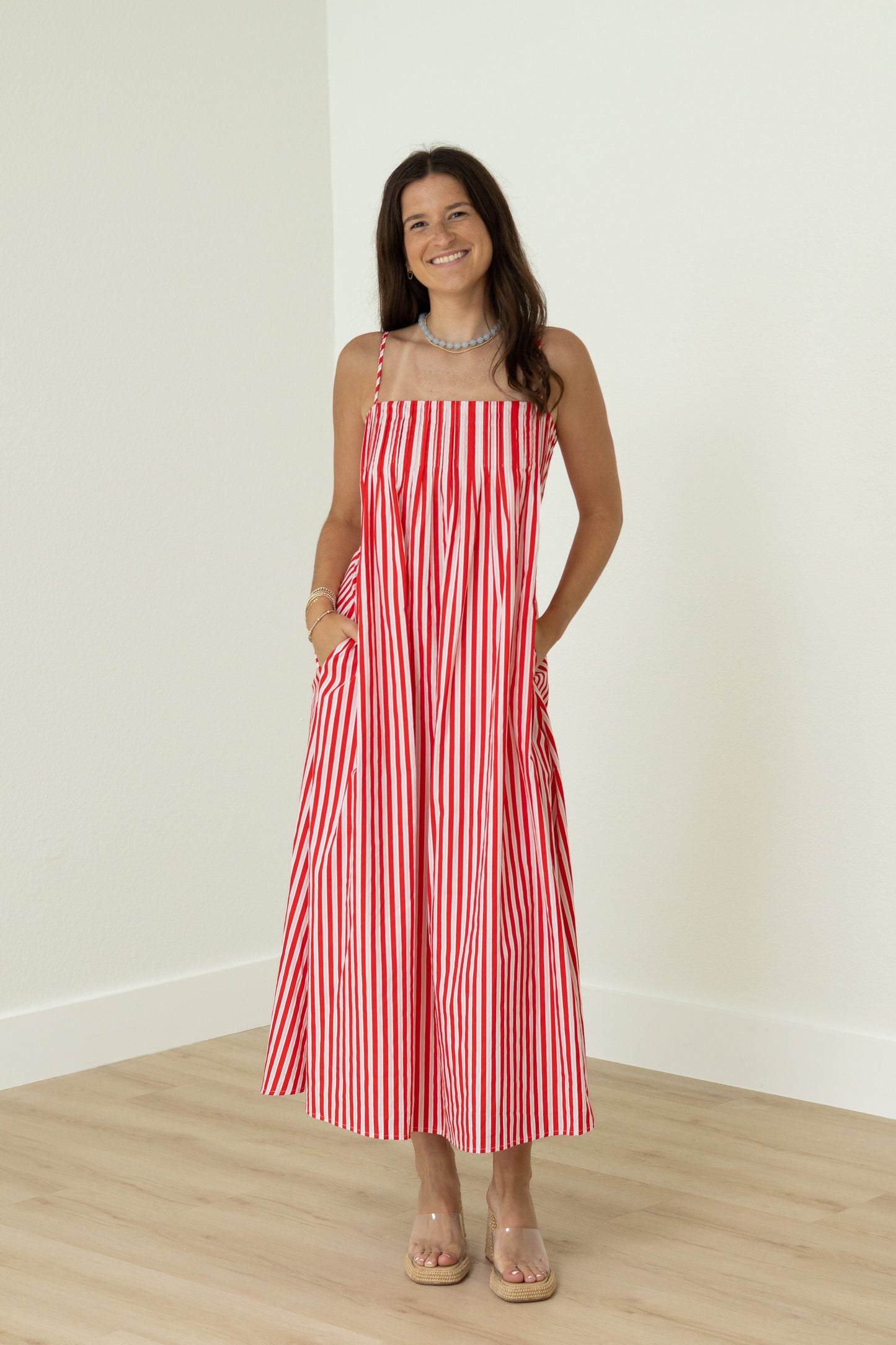 Kira Maxi Dress Red Stripe