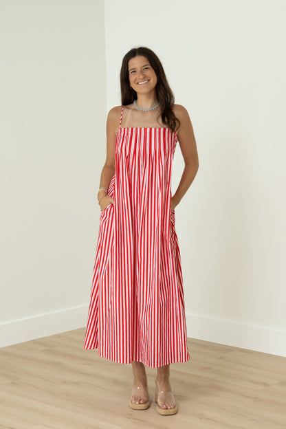 Kira Maxi Dress Red Stripe