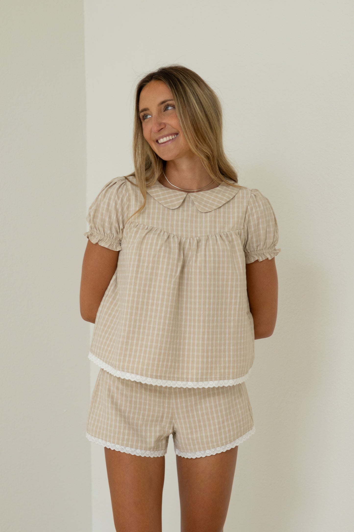 Abbey Plaid Shorts Set