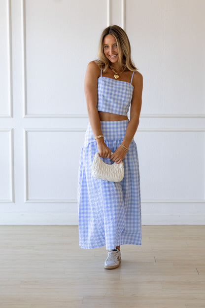 Juliet Set- Blue Gingham