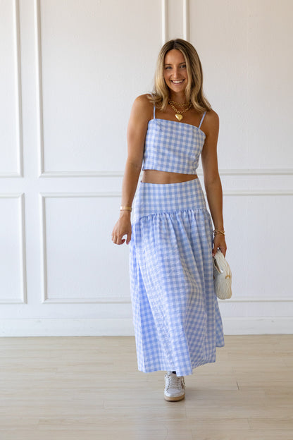 Juliet Set- Blue Gingham