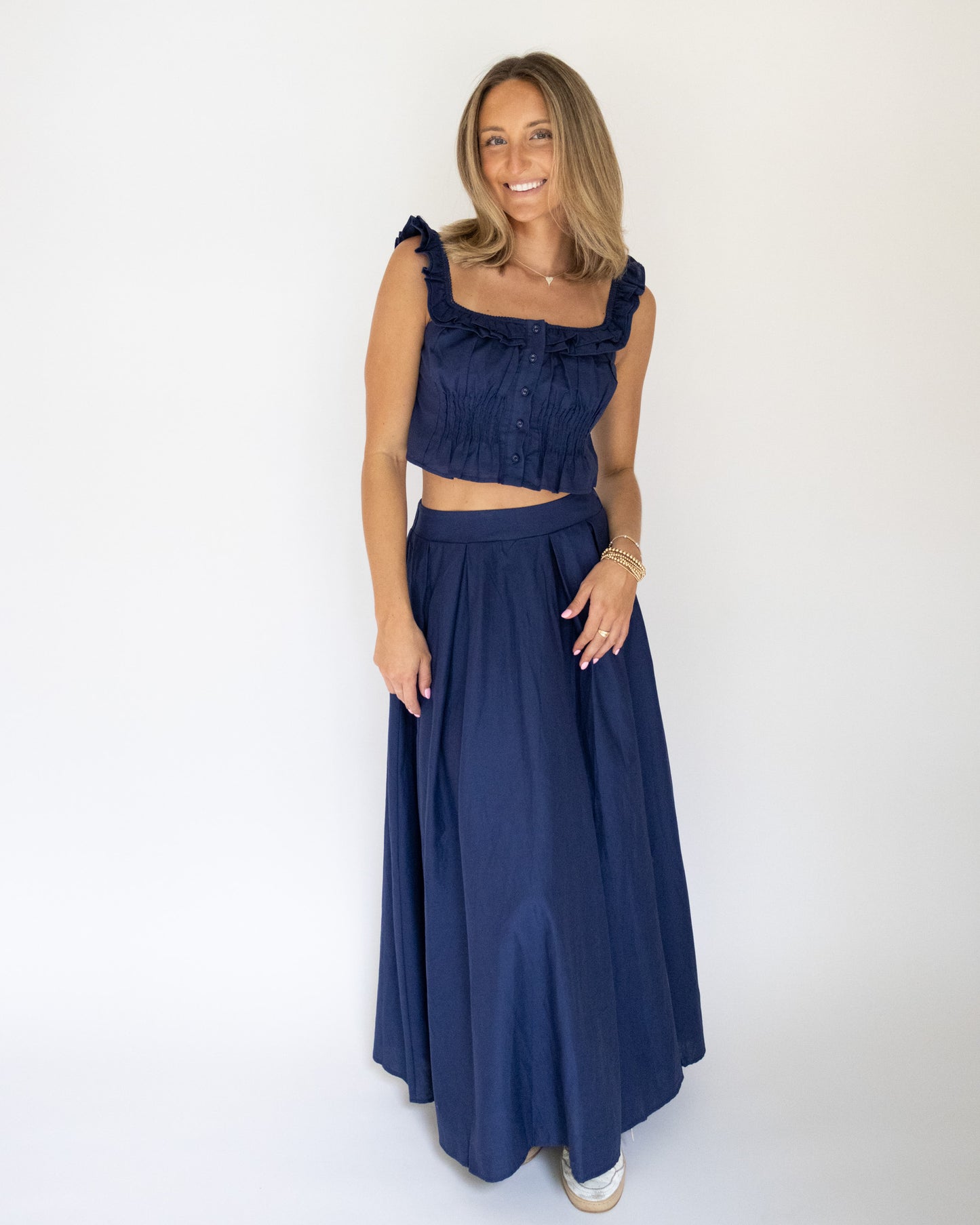 Abby Skirt Set- Navy