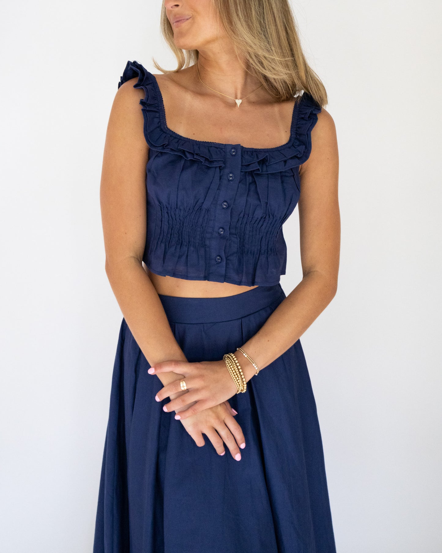 Abby Skirt Set- Navy