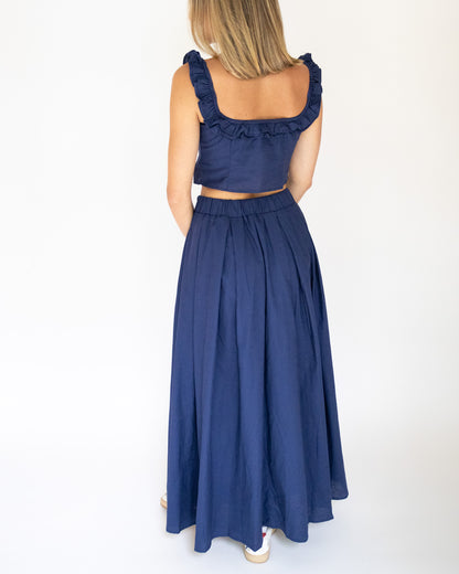 Abby Skirt Set- Navy