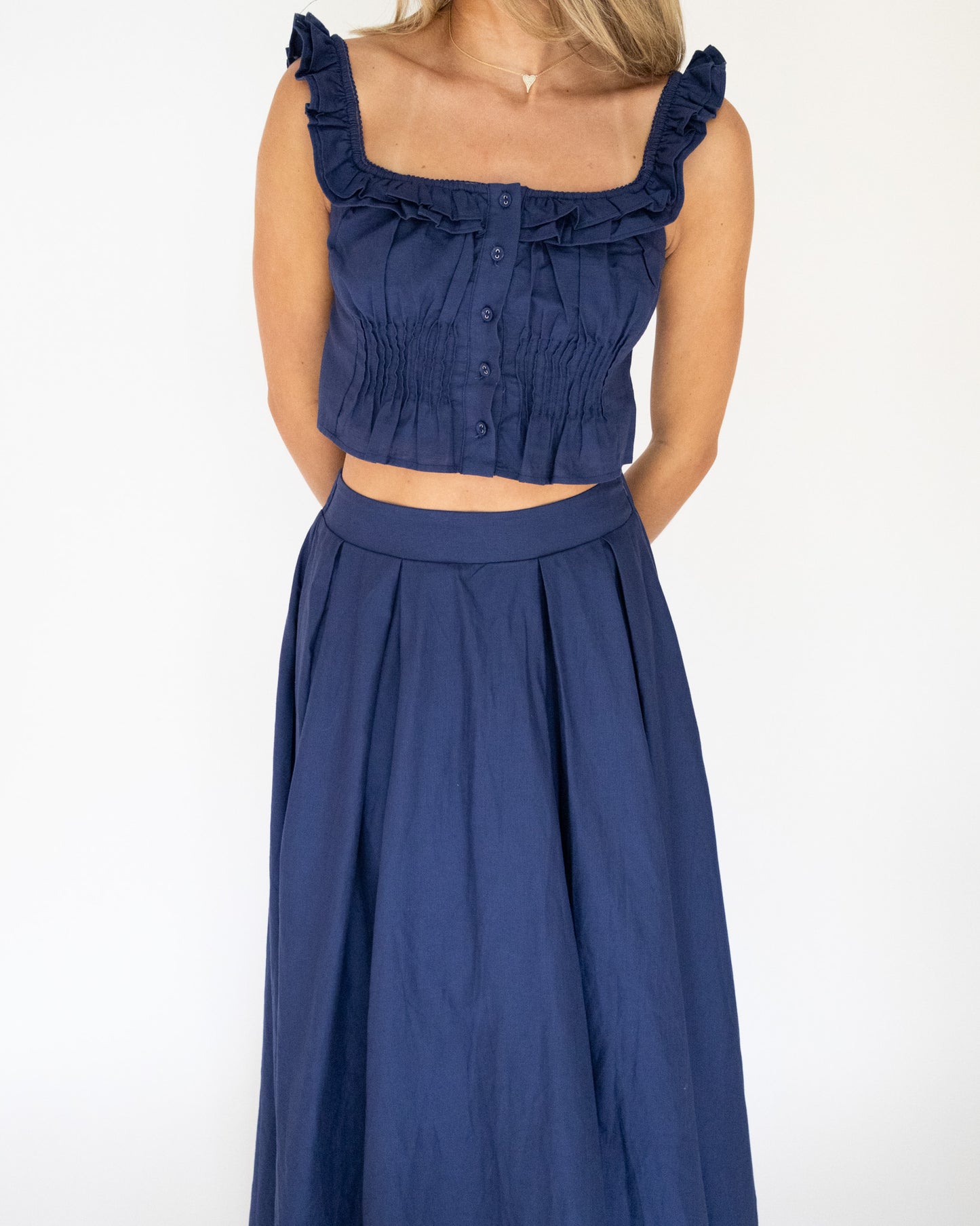 Abby Skirt Set- Navy